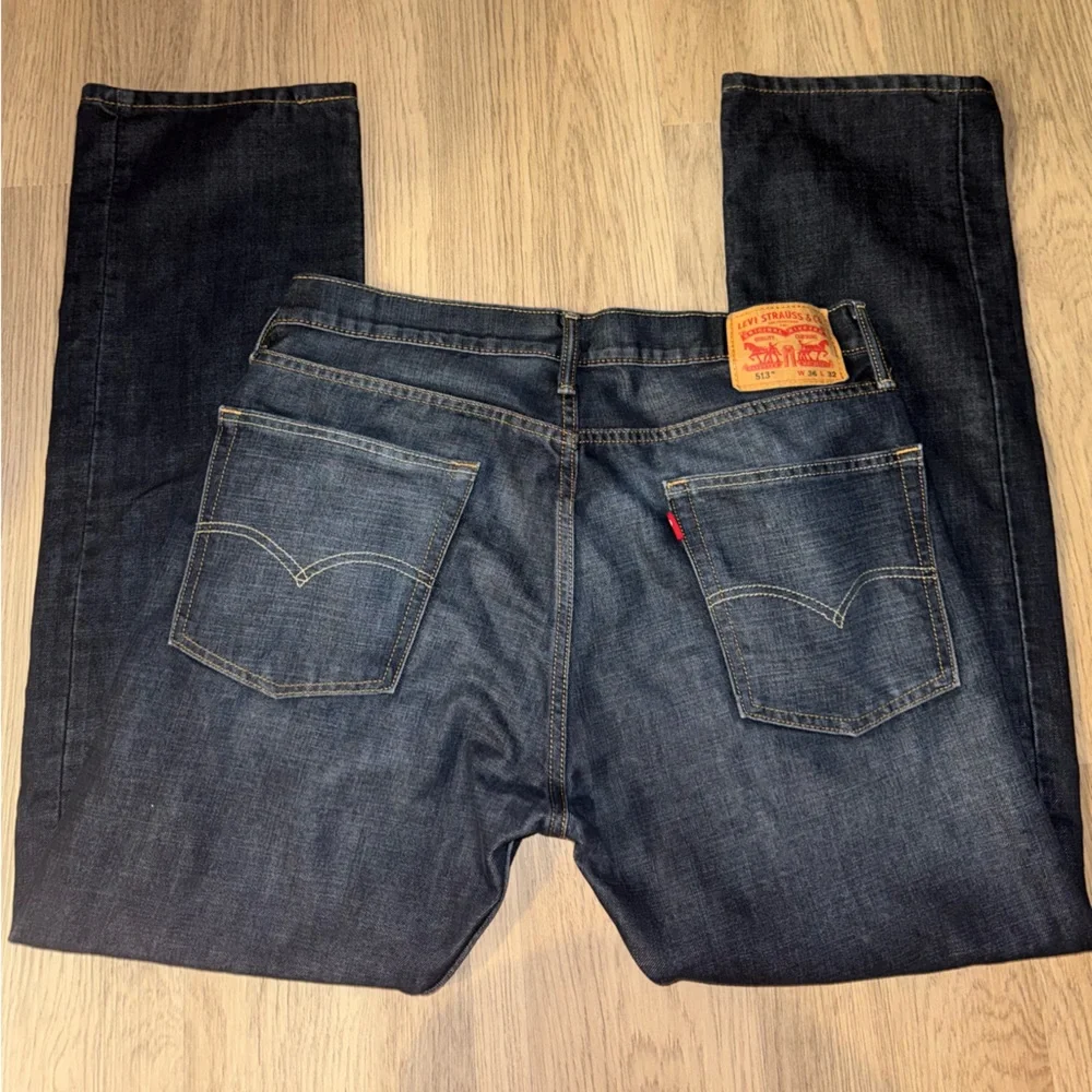 Levi's Dark Blue Jeans‎ with Gold Stitching